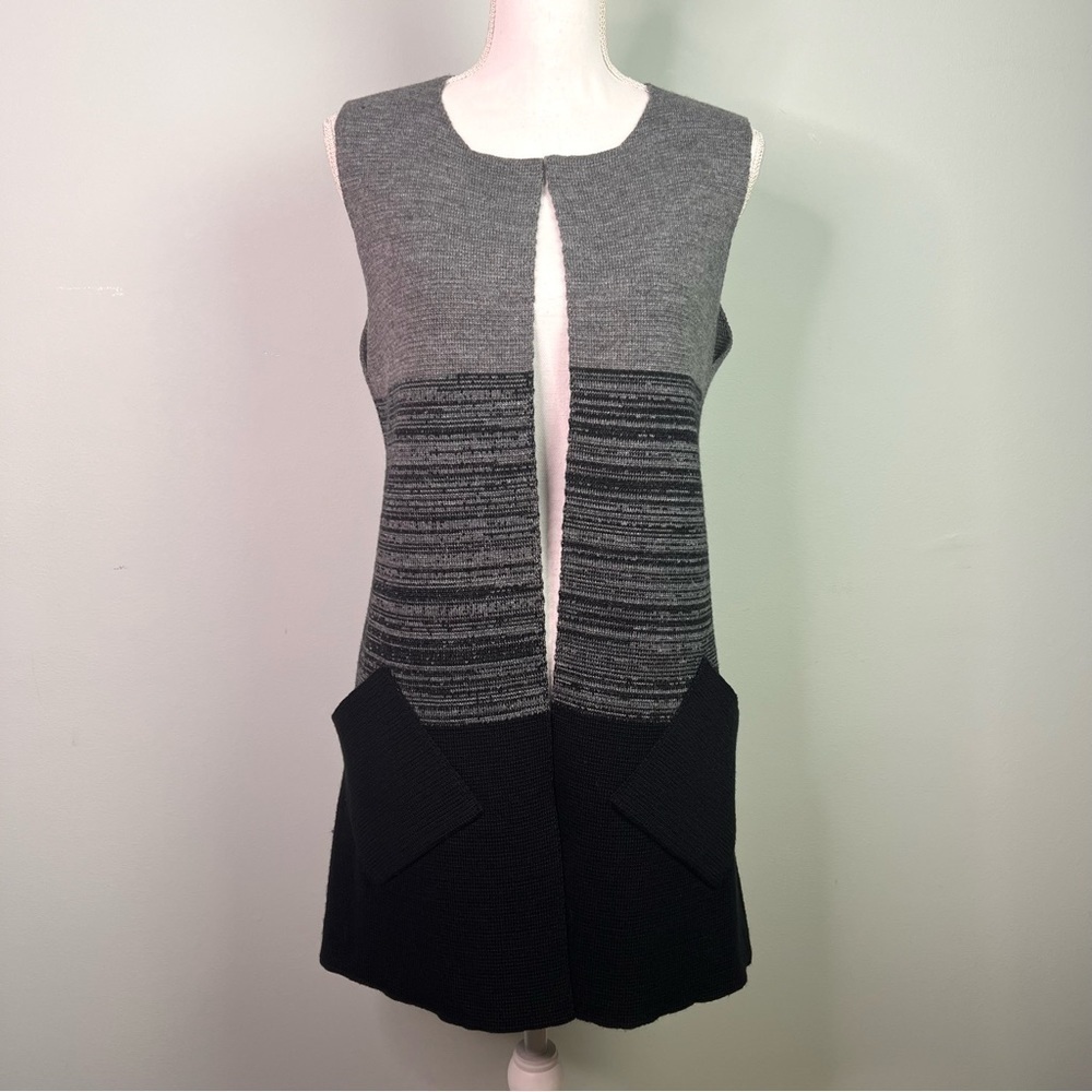Cocogio Long Line Sleeveless Open Cardigan Sweater